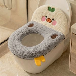 MADEWITH Zipper Design Toilet Seat Cover Thickened Universal Bathroom Toilet Pad Comfortable Soft Warm Toilet Cushion Home Bathroom