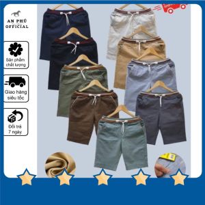 Combo 3 quần short kaki nam chất mềm mịn lưng thun có dây rút ( lưng thun co giãn )