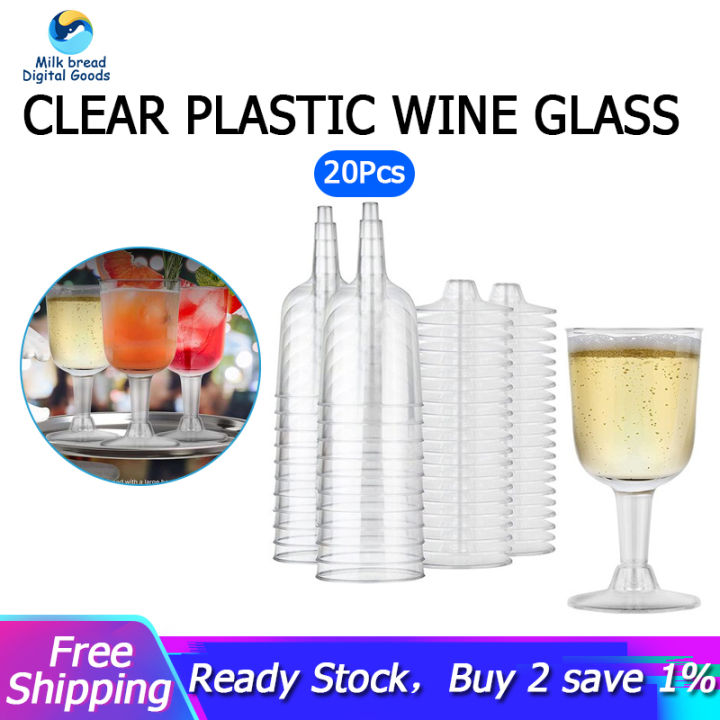Clear Plastic Wine Glass Recyclable Shatterproof Wine Goblet