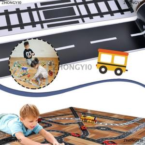 [COD] ZHONGYI0 Reusable Cartoon Road Track Stickers Black Road Tape For Party Racing Decor Pre-Pasted Glitter Finish Auto-Themed