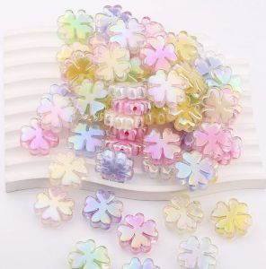 (SG Seller) 20mm Clover UV plated beads for DIY accessory charm bracelet pen (5pcs/set)