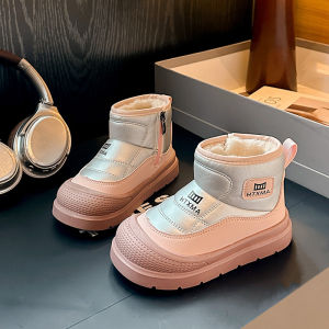Childrens Cotton Snow Boots 2025 Spring New Thickened Fleece-Lined Cotton Shoes for Girls Warm Cotton Boots for Older Children