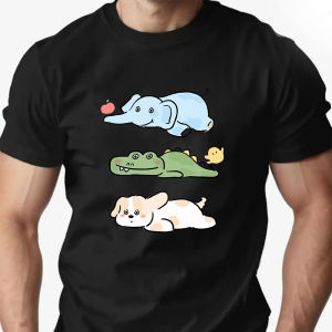 Mens Cartoon Printed T-Shirt 100% Cotton Round Neck Casual Short Sleeve Summer Fashion High Quality Gym Round T-Shirt