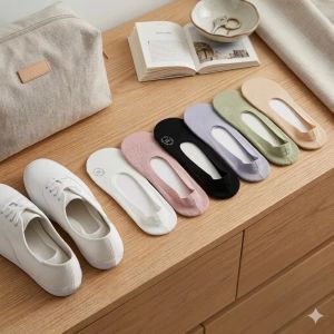 Mesh Bottom Invisible Socks Solid Color Sweat Absorption Boat Socks Ultra-Thin Odor-Resistant Women Ankle Socks Spring Summer