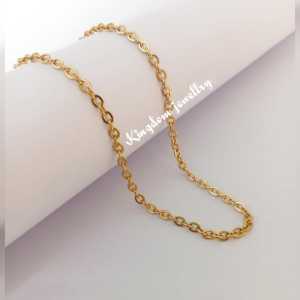 Kingdom jewelry Titanium necklace for women with Nuri polos Kalung wanita anti karat dan tidak luntur model terbaru dan kekinian. kalung titanium gold wanita