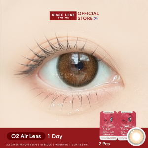 (SET แบ่งขาย1 คู่) คอนแทคเลนส์รายวัน SISSE LENS : O2 Air Lens รุ่น Mini JeJe Bronze 2 ชิ้น (อันดับ1ในเกาหลี)