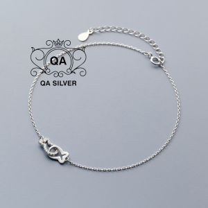 Lắc chân bạc 925 cá đính đá vòng nữ may mắn S925 Fish QA Silver Anklet AN240401