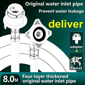[Free Faucet + Adapter] Washing Machine Inlet Hose Universal Anti-Burst Leak-Proof Water Supply Pipe