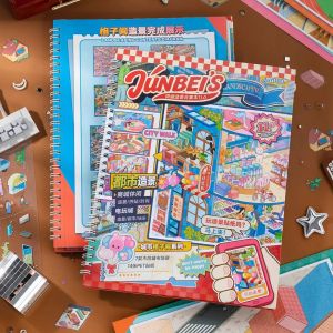 KW - Junbei Miniature Scenery Sticker Book 11.0 City Grid Room Fun Stress Relief Creative Sticker Book HB 73