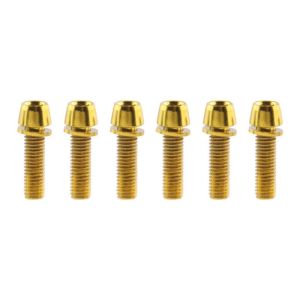 BAGUO 6pcs/set Thép không gỉ Vít tay lái xe đạp M5 17mm Mạ titan Vít thân xe đạp Bu lông pô-tăng xe đạp Bu lông cố định Bu lông tay lái xe đạp Ghi đông xe đạp