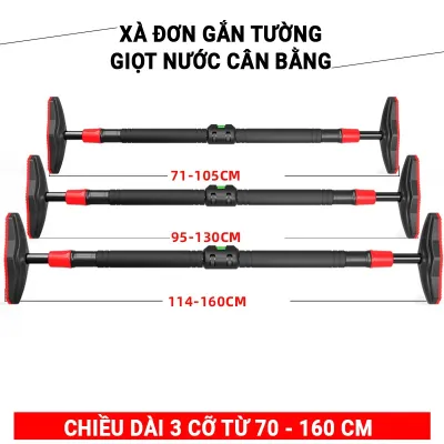 Thanh Tập Xà Đơn Tại Nhà Gắn Tường Cao Cấp Thế Hệ Mới Nhất Chịu Lực Tới 300Kg Chống Xoay Không Khoan Đục Dài Tới 160Cm