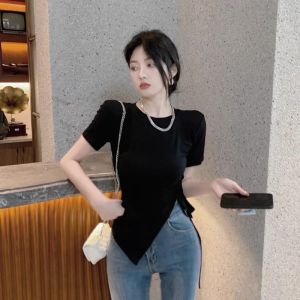 [Hoàn tiền 20%] Áo Kiểu Vạt Chéo Rút Dây Cực Xinh RE8 / Áo Thun Nữ Tay Ngắn Cổ Tròn Xẻ Tà Chéo Dây Rút Xinh