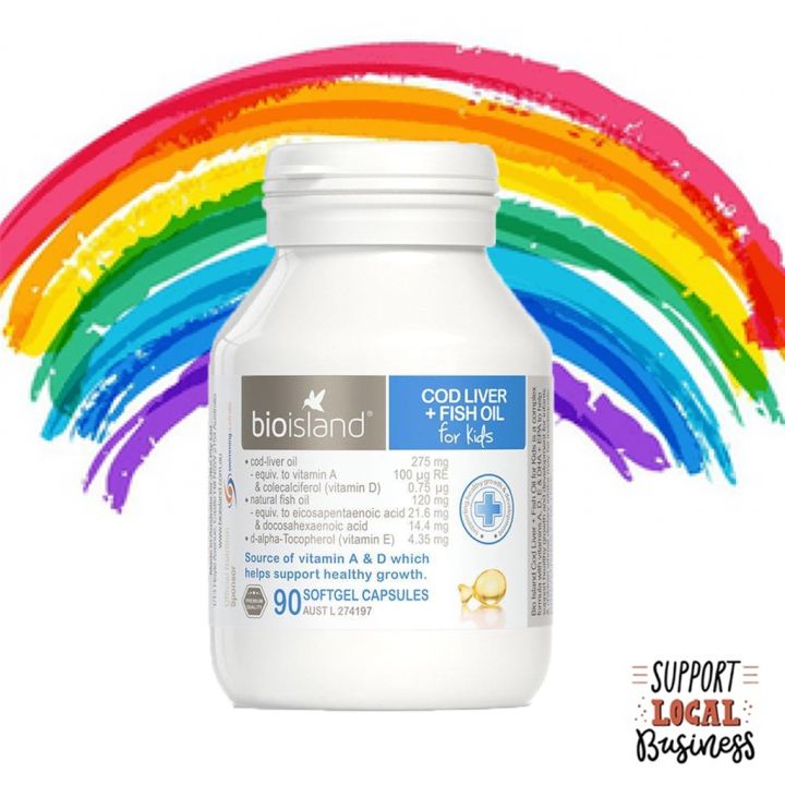 [Crazy Sale] Bio Island Cod Liver + Fish Oil for Kids 90cap Lazada