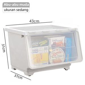 Plastik Kotak Penyimpanan Double Open Lid Storage Box Container Box Kotak Penyimpanan Serbaguna