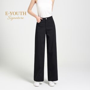 E-YOUTH Signature Clean Straight Pants – High Waist Fit | EYS1001