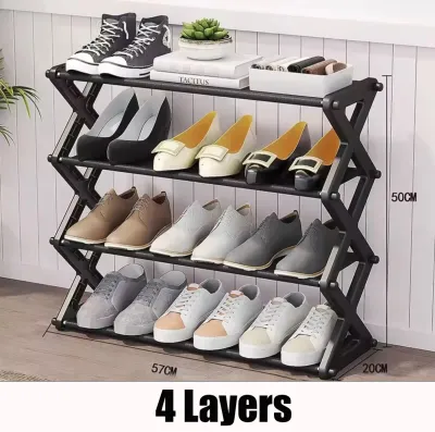 5 Layer foldable Shoes Rack Tier Colored Stackable Stainless steel Shoes Organizer Storage Stand Rack Shelf#XH007#XH006