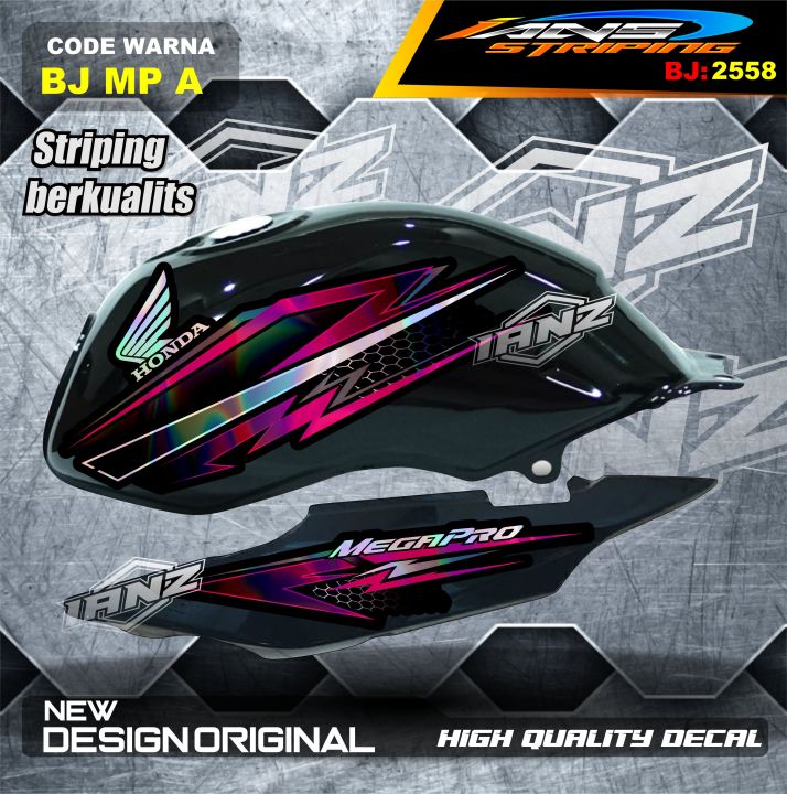 STRIPING MEGAPRO PRIMUS VARIASI HOLOGRAM / STRIPING CUSTOM  MEGAPRO / STIKER LIS STRIPING MP TERMURAH