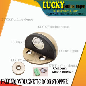STAINLESS STEEL MAGNETIC HALFMOON FLOOR MOUNTED DOOR STOPPER