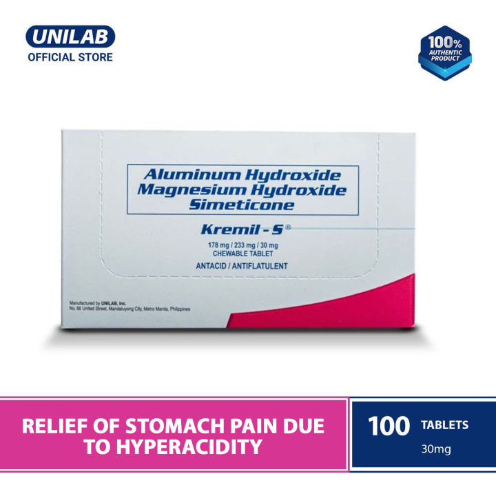 Unilab KremilS 100 Tablets Antacid for Fast Relief from Hyperacidity