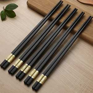 [SG SELLER] Premium Alloy Chopsticks 10 Pairs Heat Resistant Non-Slip Glass Fiber