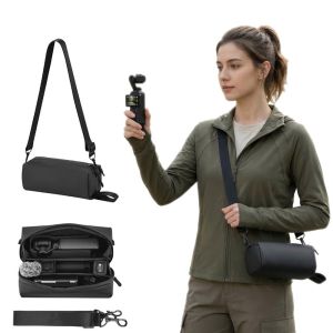 MODERNLUX PU Camera Storage Bag Water Resistant Two Way Zipper Camera Carrying Case Wide Opening Gimbal Camera Bag for DJI Osmo 360 Pocket 4/3/2 Camera Accessories