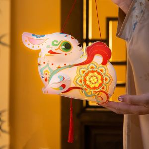 Lunara mid autumn festival lantern 中秋节灯笼diy Handmade Flying Rabbit Lantern Glowing Chinese Style Mid-Autumn Festival Lantern DIY Material Package Traditional Craft LED Lantern Toys Hanfu Accessories