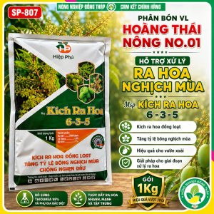 Phân Bón VL Hoàng Thái Nông No.01 Msp KÍCH RA HOA 6-3-5 _ Kích Ra Hoa Đồng Loạt Tăng Tỷ Lệ Bông Nghịch Mùa Chống Nghẹn Đầu (gói 1Kg)