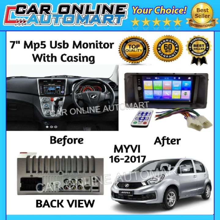 Myvi Icon 201617 MP5 MONITOR 7" Touchscreen Usb Bluetooth Radio Plug