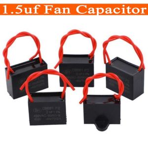 MIRELAE 1/5Pcs 1.5uf Fan Capacitor Insulation Plastic Shell Motor Start Capacitor Durable Motor Run Capacitor for Wall Mounted Fans Desk Fans and Floor Fans