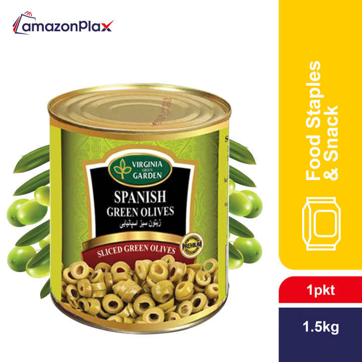 Virginia Green Garden Sliced Green Olives 1.5 Kg Lazada