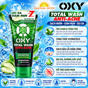 Sữa Rửa Mặt OXY Total Wash Anti-Acne 100g – Giảm Mụn Kiểm Soát Dầu Nhờn Dịu Da 100g