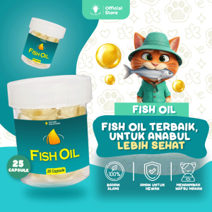 Clever Solutions - FISH OIL (Minyak Ikan untuk Kucing Kelinci Hamster Hewan Fish Oil Salmon Vit Murah Omega 3 Hewan Menyusui Kitten) [Babah Cat House Minyak Ikan Kucing Anjing]