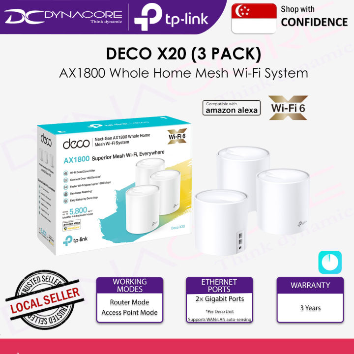 TP-LINK Deco X20 (3-pack) WiFi 6 AX1800 Whole Home Mesh WiFi