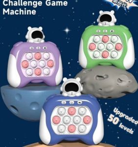 Pop it หมีชุดอวกาศ มีไฟ ป๊อปอิทไฟฟ้า ของเล่นบีบกด ของเล่นป๊อปอัพไฟฟ้า เกมตีตัวตุ่น เสริมพัฒนาการ บรรเทาความเครียด JP-68