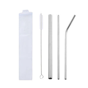 4Pcs/Set Sedotan Minum / Sedotan Stainless Steel / Straw With Cleaning Brush