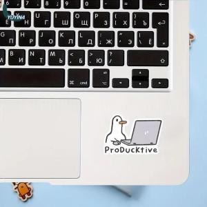 YUYIN4 5 cái có thể tháo rời máy tính xách tay đề can không thấm nước dễ thương ngỗng máy tính xách tay dán máy tính xách tay tự làm trang trí quà tặng cho người lớn