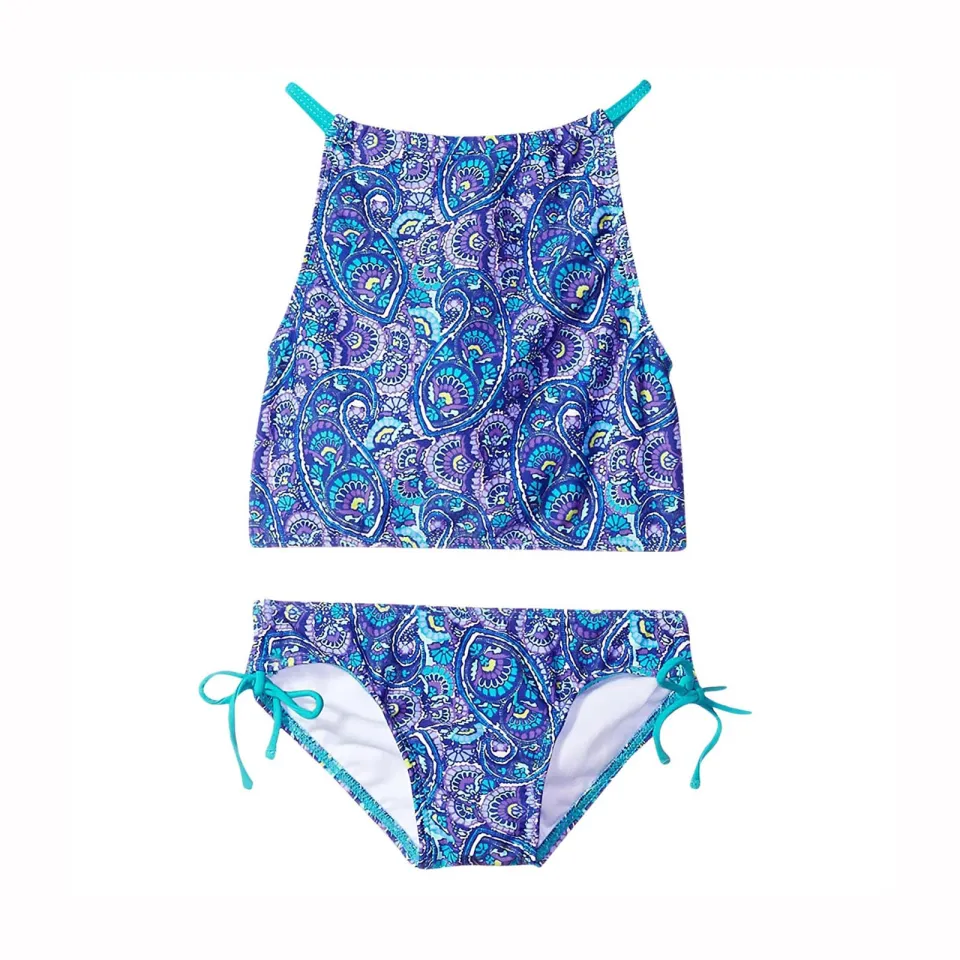 Beach Daisy Tankini Girls' Swimsuit Sport 2-Piece Outfits Halter