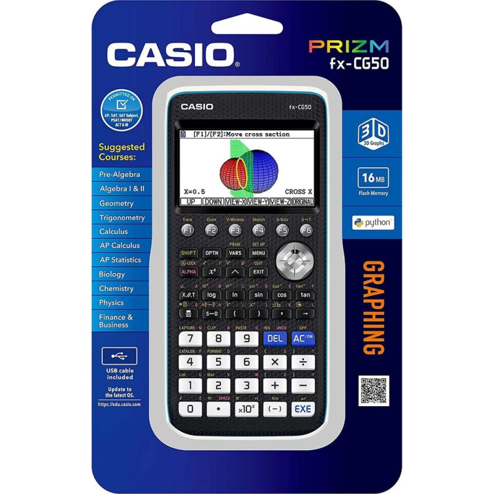 Casio Prizm FX-CG50 Color Graphing Calculator Solar Powered
