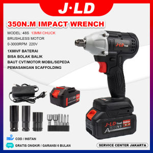 JLD 88vf Impact Wrench cordless 13mm Brushless Mesin Bor baterai 350N.m Bukabaut Mobil Portable Baterai bisa bolak-balik Pembuka Baut Kecepatan Dapat Digunakan Pada Kayu Beton Dinding Ubin Keramik