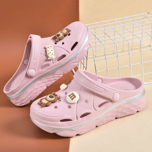 [Free Shipping] Thick-Soled Clogs Summer Korean-Style Sandals Outdoor Wear Non-Slip Beach Sandals Half-Slipper Style Trendy