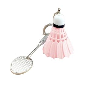 Elegant Badminton Racket Keychain Sports Themed Keyring Fashionable Key Accessory for Athletes Unique Key Holder