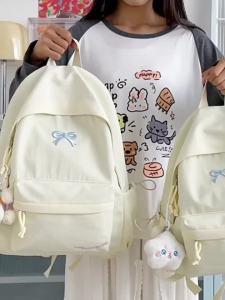 Womens Korean-style high school backpack Japanese-style versatile backpack for elementary school students junior high school students and middle school students large-capacity weight-reducing backpack