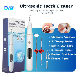 Ultrasonic Tooth Cleaner Dental Scaler Tartar Remover Stain Eraser Calculus Cleaner Tool LED Light USB Rechargeable