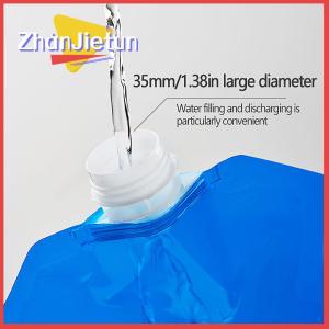 zhanjietun ถุงน้ำพับได้พกพา5 10L สำหรับกลางแจ้งพร้อมก๊อกน้ำสำหรับปั่นจักรยานเดินทางและตั้งแคมป์ถุงน้ำพลาสติกหนาขนาดใหญ่
