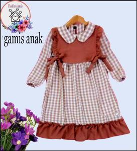 Gamis murah Pakaian anak Gamis Anak Crinkle  / Gamis Anak Perempuan Lucu / Gamis Anak Perempuan Premium / Gamis Syafia vest crinkle //usia 3-8tahun