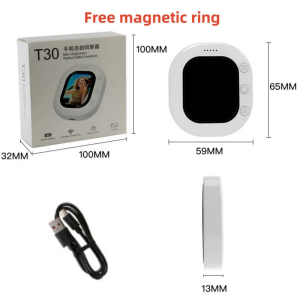Aitemay New T30 Mag/netic Selfie HD Screen Mirror 2IN1 Bluetooth & Wired Connection Instant Capture Rear Lens Selfie Display for All Smartphones Selfie Accessories