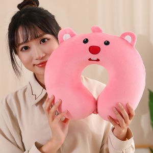 JOJO CASTLE New Pink Little Beaver Throw Pillow Cute Soft Cushion Cute Loopy Plush Toy Sleep Pillow Neck Support Doll Car Sofa Pillow Childrens Valentines Day Gift
