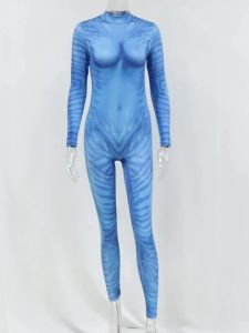 carnival Avatar Cosplay Costume Carnival Movie Themed 3D Digital Print Elastic ZentaiSuit Purim Catsuit Blue Alien Bodysuit2026