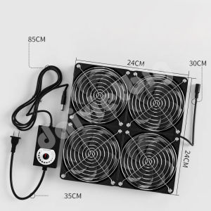 Quạt Tản Nhiệt Vuông 4 Cái 24x24cm – Làm Mát Mạnh Mẽ Gọn Gàng Dễ Lắp Đặt!