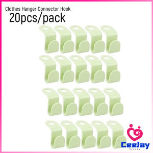CeeJay ตะขอเก็บเสื้อผ้า 20 ชิ้น/แพ็ค ประหยัดพื้นที่ เพิ่มพื้นที่แขวนเสื้อในตู้เสื้อผ้า Clothes Hanger Connector Hook